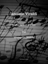 Vivaldi Sinfonia in D RV 122 for Strings Orchestra Orchestra sheet music cover